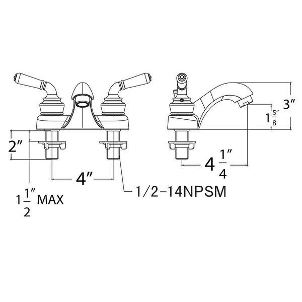 Cypress Center Set Lavatory Faucet In PVD Satin Nickel - Pop Up Drain ...